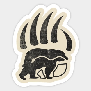 Native American Bear Paws Design Black Print Sticker